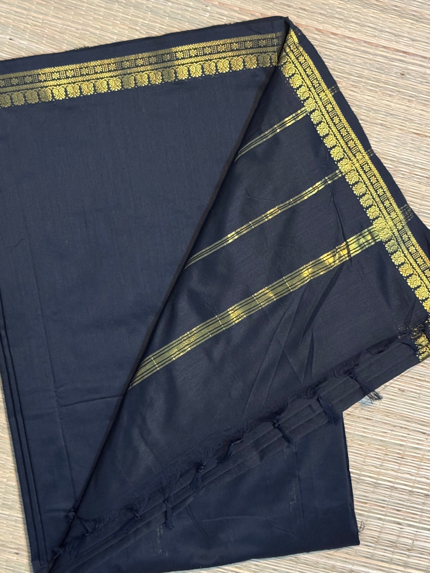 Ananta Black with Gold Zari Cotton Silk Saree